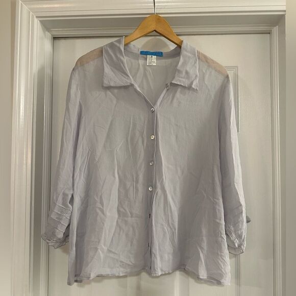 Johnny Was Silk Button Up Blouse Size 1x - Picture 1 of 3